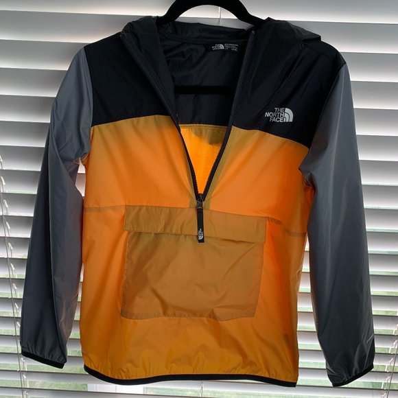 THE NORTH FACE Fanorak Yellow Boys Windbreaker Jacket Size L/G (14/16) - Picture 1 of 4